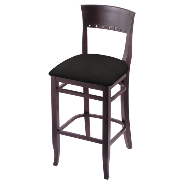 25" Counter Stool, Dark Cherry Finish, Canter Espresso Seat